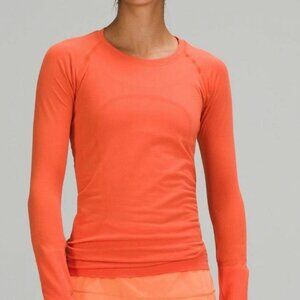 Lululemon swiftly tech orange 2.0 long sleeve shirt size 6